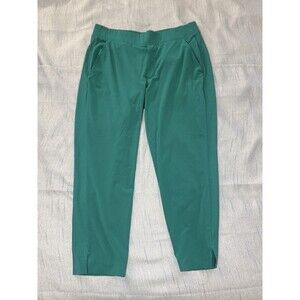 ATHLETA Brooklyn Ankle Pant Emerald Green 12P Mid Rise Work UPF 40+ #198671